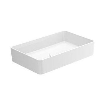 Lavatório HALO 60 Rectangular, pousar (600x380x140) sem furo para torneira, sem furo de nível, branco, Sanitana S1020925040000