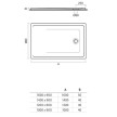 Base duche VITA 1400x900x40, Retangular, pousar, texturada stone, branco mate, Sanitana S20211200006400