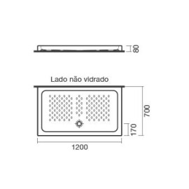 Base duche CALISSON 1200x700x80, Retangular, de pousar, cerâmica, antiderrapante, branco, Sanitana S10210500000000