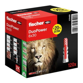 Buchas Duopower 6x30, caixa de 120 un, Fischer