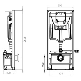 Estrutura com autoclismo e triturador integrados para sanita suspensa, lavatório duche e bidé SANIWALL PRO UP, SFA