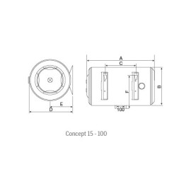 Termoacumulador 80 L Concept N4 horizontal 1500 W, Thermor 253029