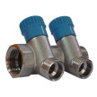 Colector niquelado 3/4'' Macho-Fêmea com 2 saídas com válvula, manipulo azul