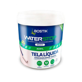Tela líquida impermeabilizante Waterstop de base acrílica branca 1 kg, Bostik