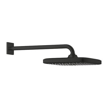 Chuveiro de parede 250 mm com haste de 380 mm, Tempesta Cube, preto mate, Grohe 266872430