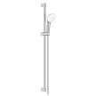 Rampa 90 cm com chuveiro 2 jatos (Rain, Jet) 9 l/min e bicha 1750 mm Tempesta 110, cromado, ajustável a furos pré-existentes, 
