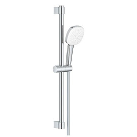 Rampa com chuveiro 3 jatos (Rain, Jet, Massage) 9 l/min e bicha 1750 mm, Tempesta Cube 110, cromado, ajustável a furos pré-exi