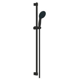 Rampa 90 cm com chuveiro 2 jatos (Rain, Jet) 9 l/min e bicha 1750 mm, Tempesta 110, preto mate, ajustável a furos pré-existent