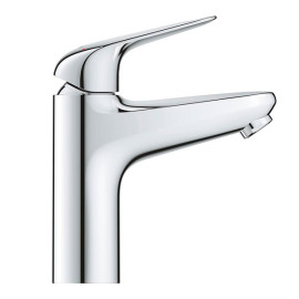 Torneira monocomando de lavatório com válvula de descarga click clack, sistema Cold Start, Tamanho M, Euroeco, cromado, Grohe 
