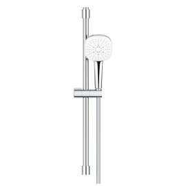 Rampa com chuveiro 3 jatos (Rain, Jet, Massage) 9 l/min e bicha 1750 mm, Tempesta Cube 110, cromado, ajustável a furos pré-exi