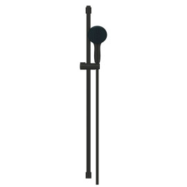 Rampa 90 cm com chuveiro 2 jatos (Rain, Jet) 9 l/min e bicha 1750 mm, Tempesta 110, preto mate, ajustável a furos pré-existent