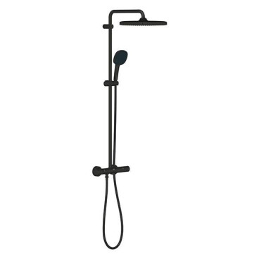 Sistema de duche com misturadora termostática e chuveiro de 250 mm Cube New Tempesta System, preto mate, Grohe 266892431