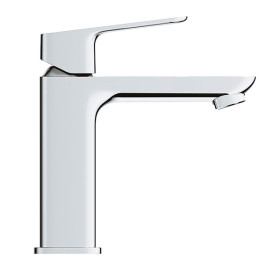 Torneira monocomando de lavatório com válvula de descarga click clack, sistema Cold Start, Tamanho M, Cubeo, cromado, Grohe 10
