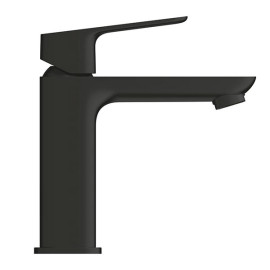 Torneira monocomando de lavatório com válvula de descarga click clack, sistema Cold Start, tamanho M, Cubeo, preto mate, Grohe
