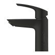 Torneira monocomando de lavatório, com válvula de descarga automática, sistema Cold Start, tamanho S, Eurosmart, Preto Mate, 