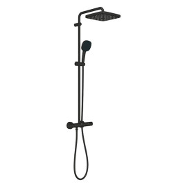 Sistema de duche com misturadora termostática e chuveiro de 250 mm Cube New Tempesta System, preto mate, Grohe 266892431