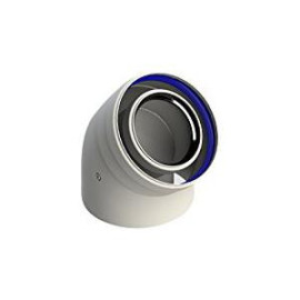 Curva a 45º macho-fêmea 80/125 mm para caldeiras de condensação, FIG 8125-45MHP15