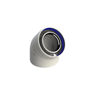 Curva a 45º macho-fêmea 80/125 mm para caldeiras de condensação, FIG 8125-45MHP15