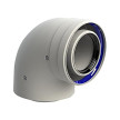 Curva a 90º macho-fêmea 80/125 mm para caldeiras de condensação, FIG 8125-90MHP15