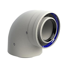 Curva a 90º macho-fêmea 80/125 mm para caldeiras de condensação, FIG 8125-90MHP15