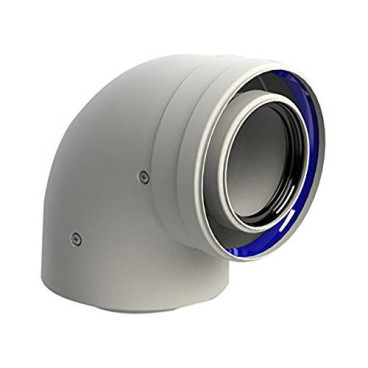 Curva a 90º macho-fêmea 80/125 mm para caldeiras de condensação, FIG 8125-90MHP15