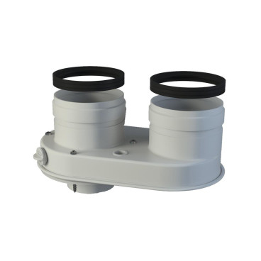 Adaptador bifluxo para Baxi D80 mm para exaustão de aparelhos de condensação, FIG 8ADBVi5