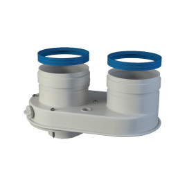 Adaptador bifluxo para Vulcano/Junkers D80 mm para exaustão de aparelhos de condensação, FIG 8ADBJK55