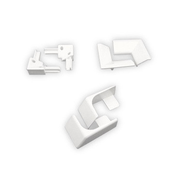 Conjunto acessórios para perfil acrílico branco