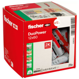 Buchas Duopower 12x60, caixa de 25 un, Fischer