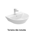 Lavatório LOFT 55 mural (550x490x170) com furo para torneira, com furo de nível, branco, Sanitana S10205836200001