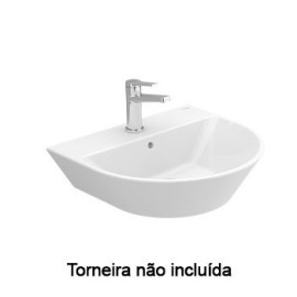 Lavatório LOFT 55 mural (550x490x170) com furo para torneira, com furo de nível, branco, Sanitana S10205836200001