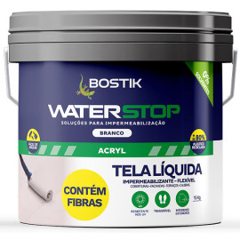 Tela líquida impermeabilizante Waterstop de base acrílica branca 15 kg, Bostik