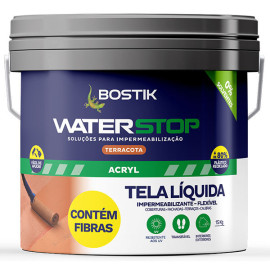 Tela líquida impermeabilizante Waterstop de base acrílica terracota 15 kg, Bostik