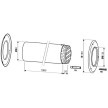 Troço reto 500 mm macho-fêmea de 80 mm para exaustão de esquentadores, Bosch 7736995100