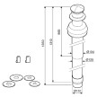 Kit saída vertical 80/110 (troço reto 1350 mm + defletor) para exaustão de esquentadores, Bosch 7719001781