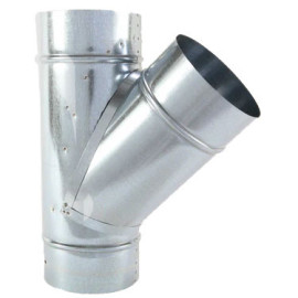Bifurcação galvanizada de 130 mm com divisória