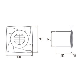Extrator B-15 PLUS, saída 150 mm, 320 m3/h, CATA 00983000