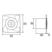 Extrator B-12 PLUS TIMER, saída 120 mm, 190 m3/h, CATA 00982100