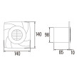 Extrator B10 PLUS branco, saída 100mm, CATA 00981001