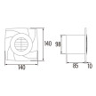 Extrator B-10 PLUS TIMER, saída 100 mm, 98 m3/h, CATA 00981101