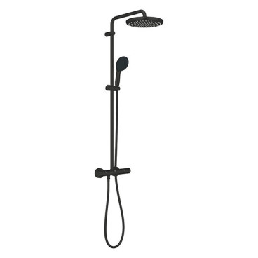 Sistema de duche com misturadora termostática e chuveiro de 250 mm New Tempesta System, preto mate, Grohe 266702431
