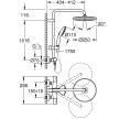 Sistema de duche com misturadora termostática e chuveiro de 250 mm New Tempesta Cosmopolitan System, preto mate, Grohe 26670243