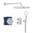Conjunto de duche Grohtherm Termostático com Tempesta 250 Cube, espelho rectangular, Grohe 34871000