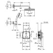 Conjunto de duche Grohtherm Termostático com Tempesta 250 Cube, espelho rectangular, Grohe 34871000
