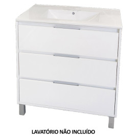 Móvel Oeiras 80 cm branco com pés lacado