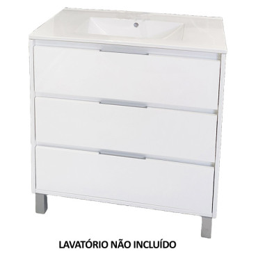 Móvel Oeiras 80 cm branco com pés lacado