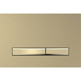 Placa de comando Sigma50 dupla descarga, square, cor de metal latão com revestimento easy-to-clean, Geberit 115.672.QF.2