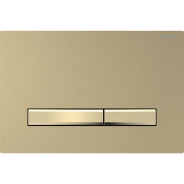 Placa de comando Sigma50 dupla descarga, square, cor de metal latão com revestimento easy-to-clean, Geberit 115.672.QF.2