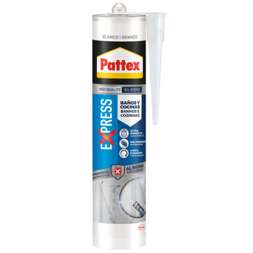 Silicone Sanitário Express 1Hora branco, 280 ml, Pattex