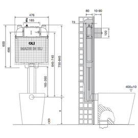 Autoclismo interior OLI74 Plus mecânico (8 cm), OLI CB11000885062